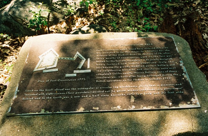 Plaque about Fort Constitution area