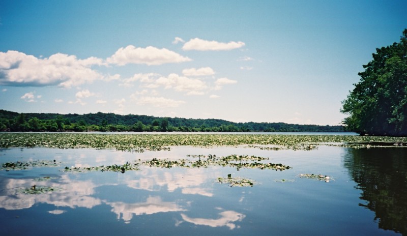 Looking past Cruger Island to the west shore of the hudson