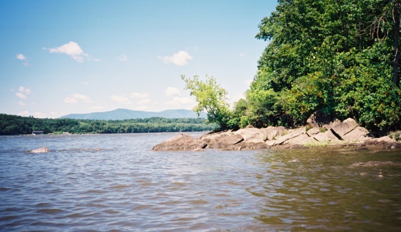 South end of Cruger Island with the Catskill Mountains in the background
