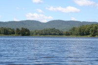 Hills surround the lake