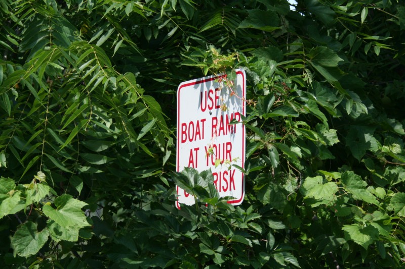 Sign at boat ramp