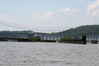The train track draw bridge at the mouth of the creek - the Hudson River is past the bridge