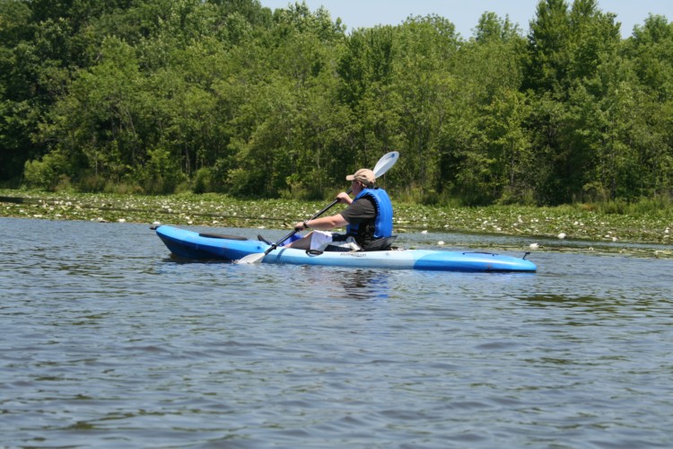 Rob paddling his new kayak